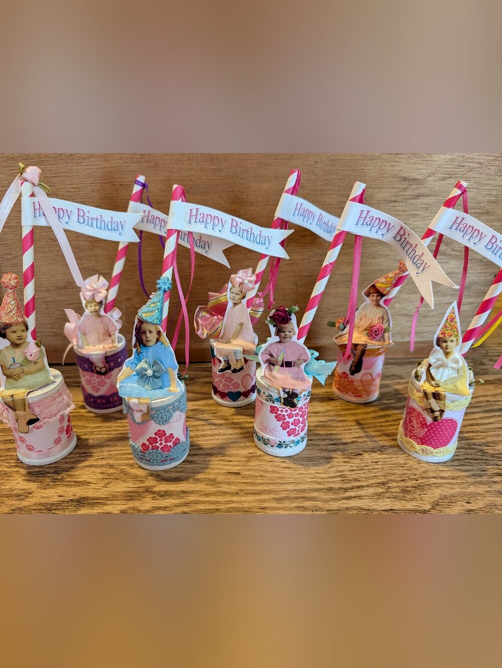 Handmade Birthday Party Favors Or Decor, Charming Vintage Vibe